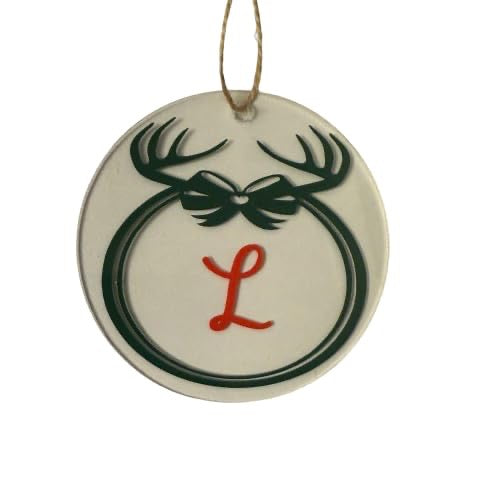 Antler Initial Bauble – Personalised Christmas Ornament