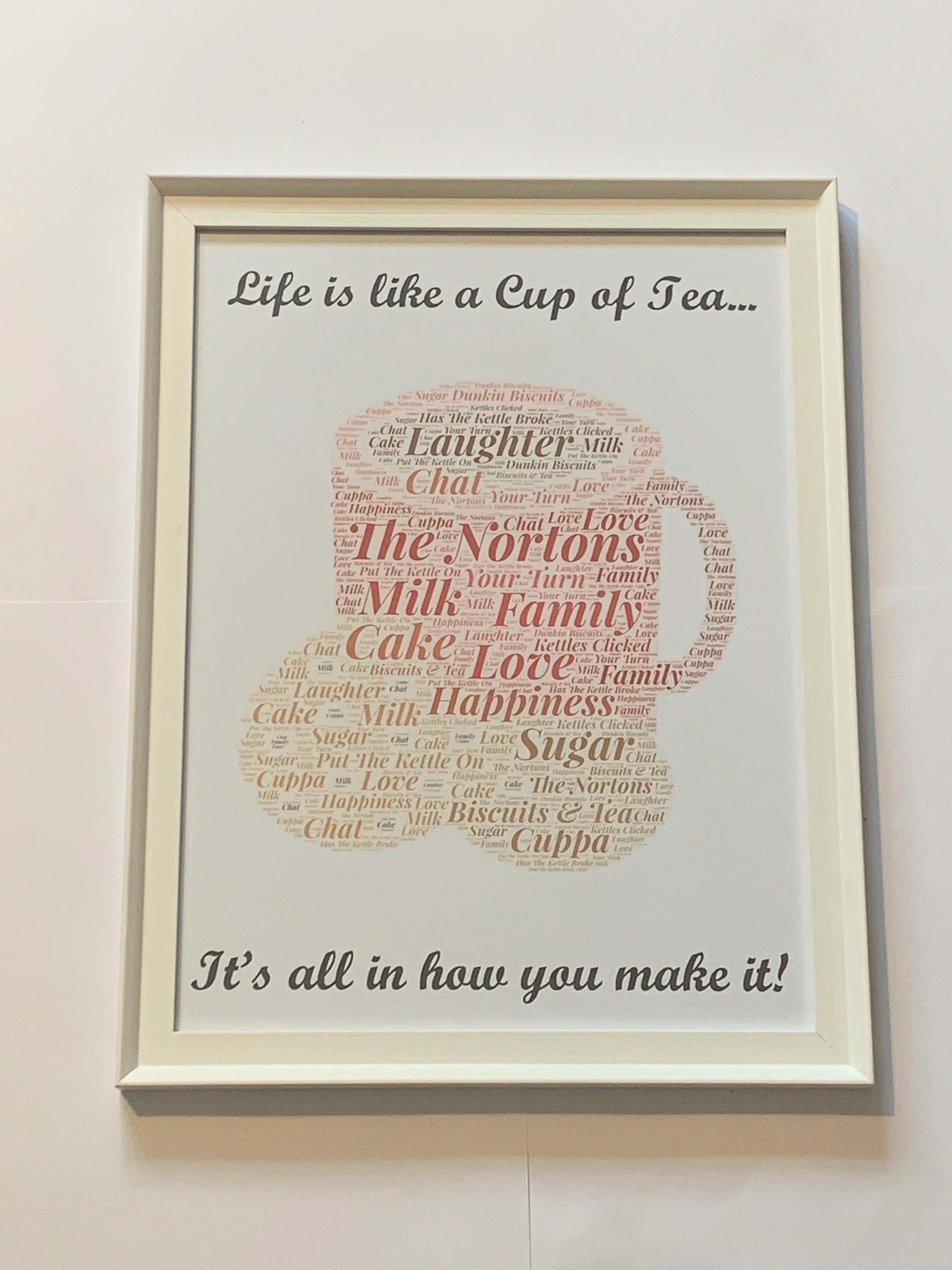 Custom Word Art A3 Framed Print - Your choice of shape and your words create the picture.