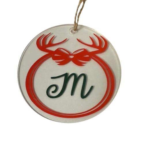 Antler Initial Bauble – Personalised Christmas Ornament