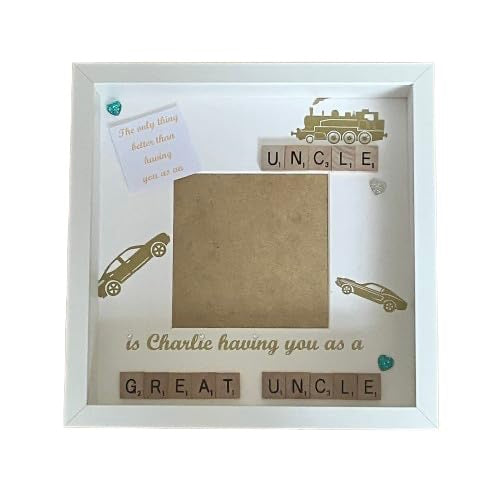 Great Uncle - Uncle Letter Tile Photo Frame - Personalised with name and decor.