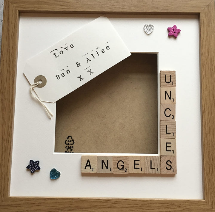 Uncle's Stars, Angels or Monsters Letter Tile Photo Frame - Personalised Messge