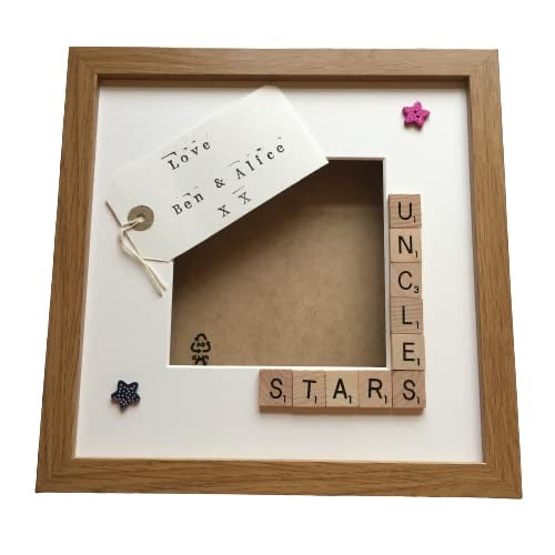 Uncle's Stars, Angels or Monsters Letter Tile Photo Frame - Personalised Messge
