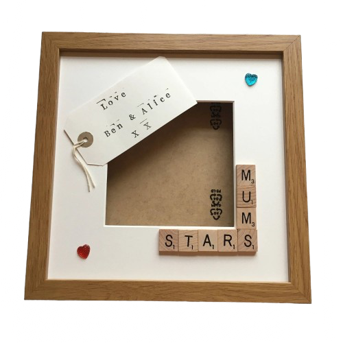 Mummy's Stars Angels Monsters Letter Tile Photo Frame with personalised message.