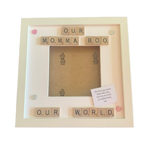 Our World, Nana, Grandma, Personalised Scrabble Art Photo Frame,