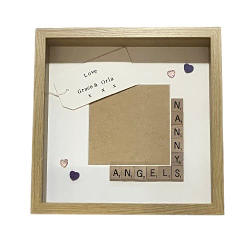 Nanny's Angels, Monsters or Stars Letter Tile Photo Frame - With personalised message inside.
