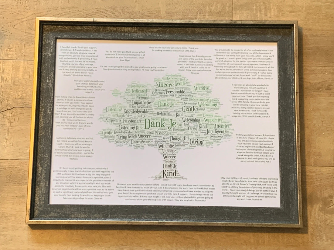 Custom Word Art A3 Framed Print - Your choice of shape and your words create the picture.