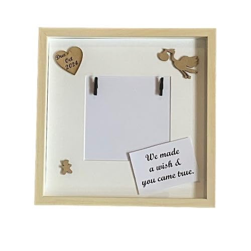 We Made a Wish Baby Scan Photo Frame - Personalised with Due Date