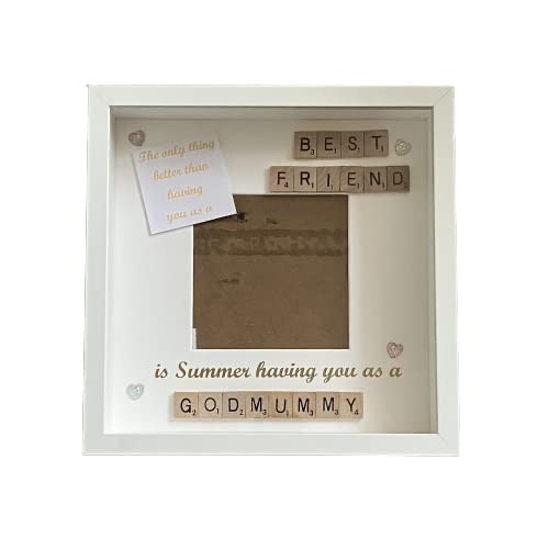 Godmother Scrabble Art Photo Frame | Godparent Gift | Personalised with Name