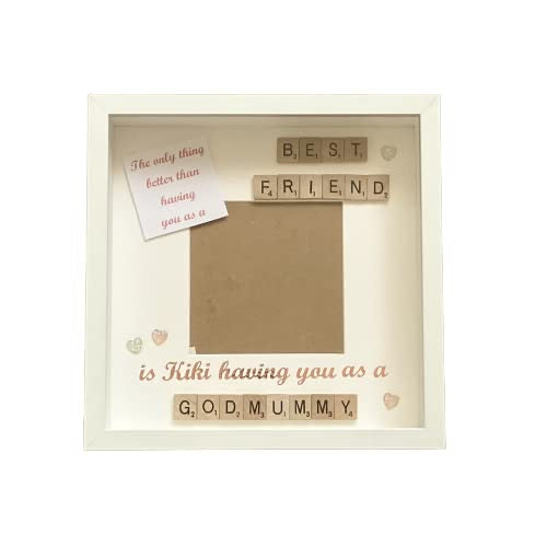 Godmother Scrabble Art Photo Frame | Godparent Gift | Personalised with Name