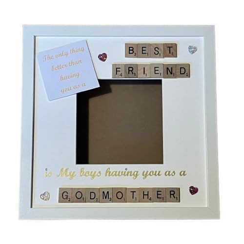 Godmother Scrabble Art Photo Frame | Godparent Gift | Personalised with Name