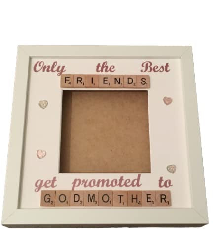 Godmother Scrabble Art Photo Frame, Personalised Godparent Gift