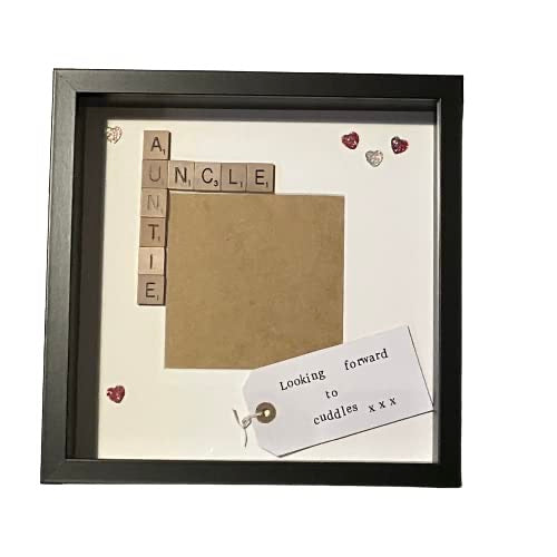 Auntie Uncle Letter Tile Photo Frame - Personalised message - Choice of colours