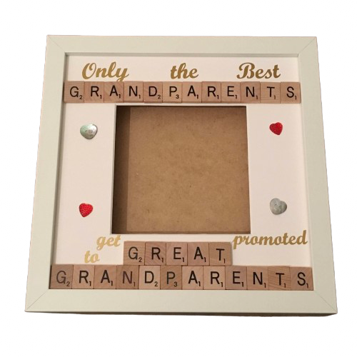 Grandparent to Great Grandparent Letter Tile Photo Frame | Grandparent Gift