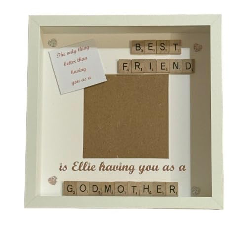 Friend to Godmother Scrabble Art Photo Frame | Personalised Godparent Gift