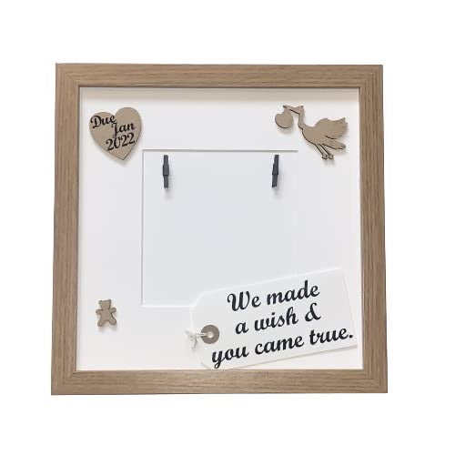 We Made a Wish Baby Scan Photo Frame - Personalised with Due Date