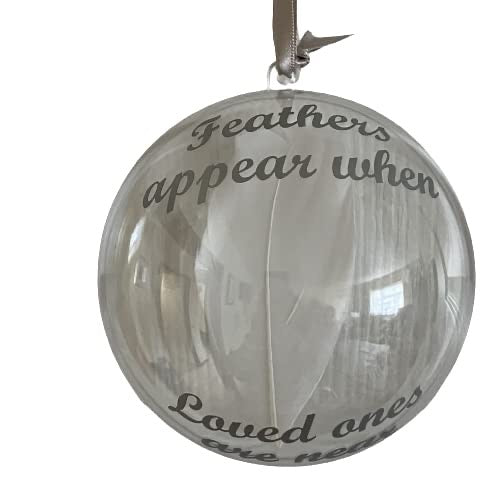 Feathers Appear Memorial Christmas Bauble - Remembrance Ornament - Tree Decoration