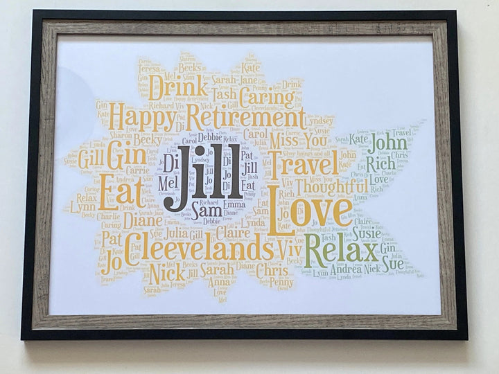 Custom Word Art A3 Framed Print - Your choice of shape and your words create the picture.