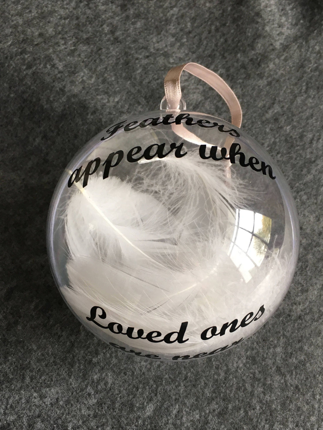 Feathers Appear Memorial Christmas Bauble - Remembrance Ornament - Tree Decoration