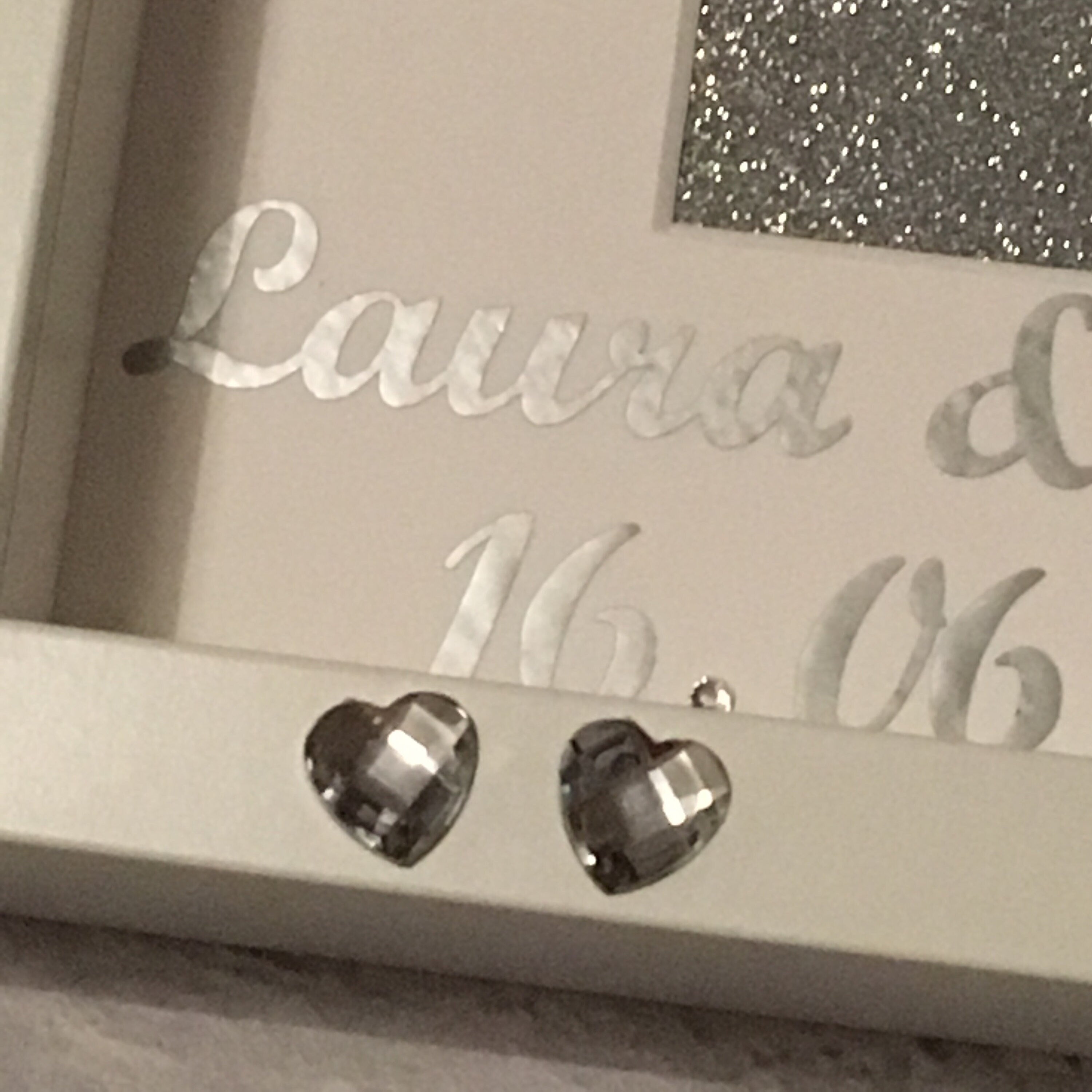 Champagne Flute Wedding Frame - Personalised with names and date.