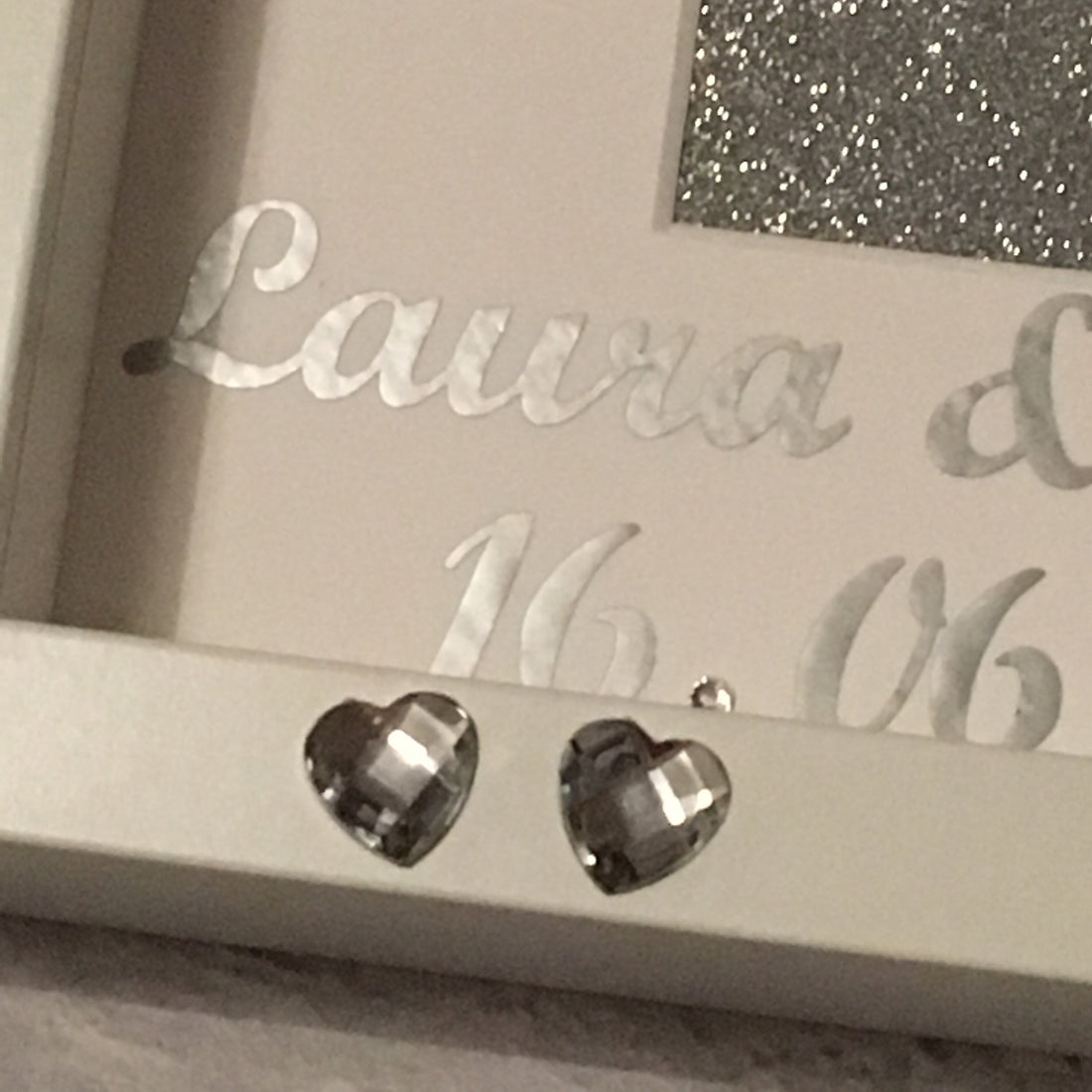 Champagne Flute Wedding Frame - Personalised with names and date.