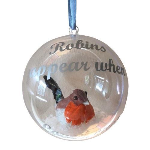 Robin Memorial Christmas Bauble | Acrylic Tree Ornament | Remembrance Bauble