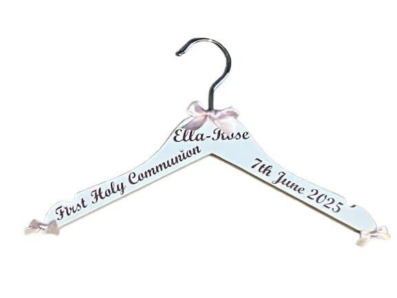 First Holy Communion Hanger, personalised | Custom Outfit Hanger | Childs Name & Date | Keepsake Gift