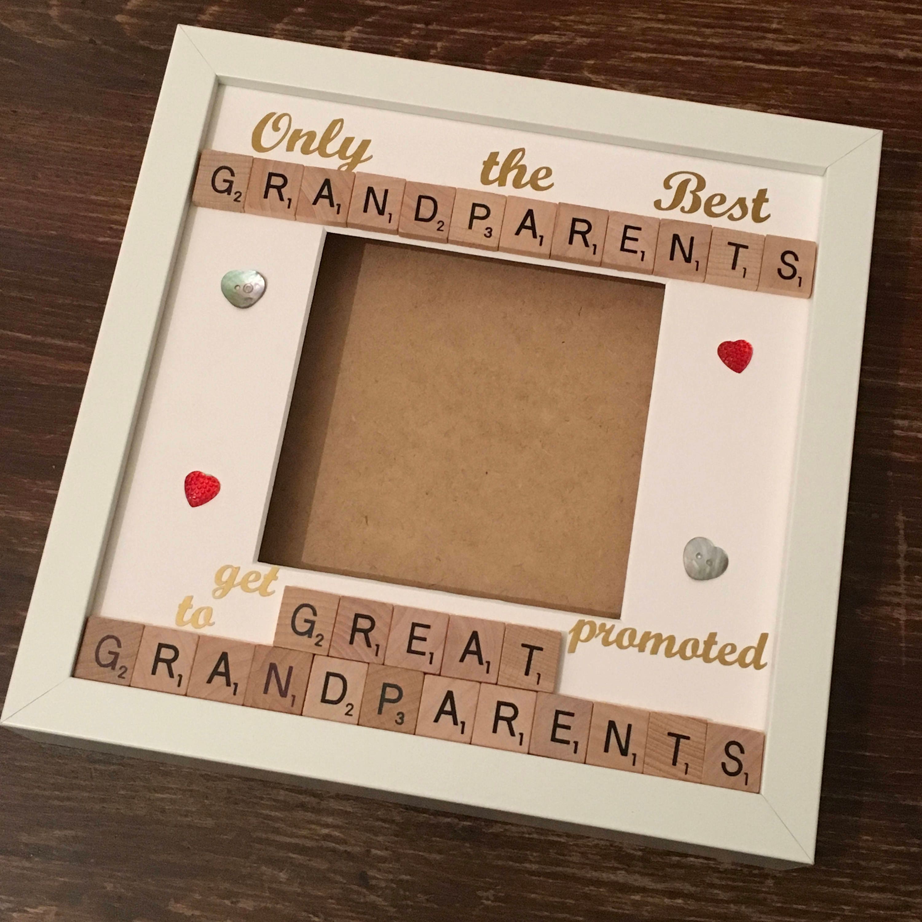 Grandparent to Great Grandparent Letter Tile Photo Frame | Grandparent Gift