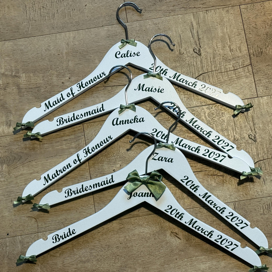 Wedding Party Personalised Hangers - Bridal Party Customised Hangers - set of 5