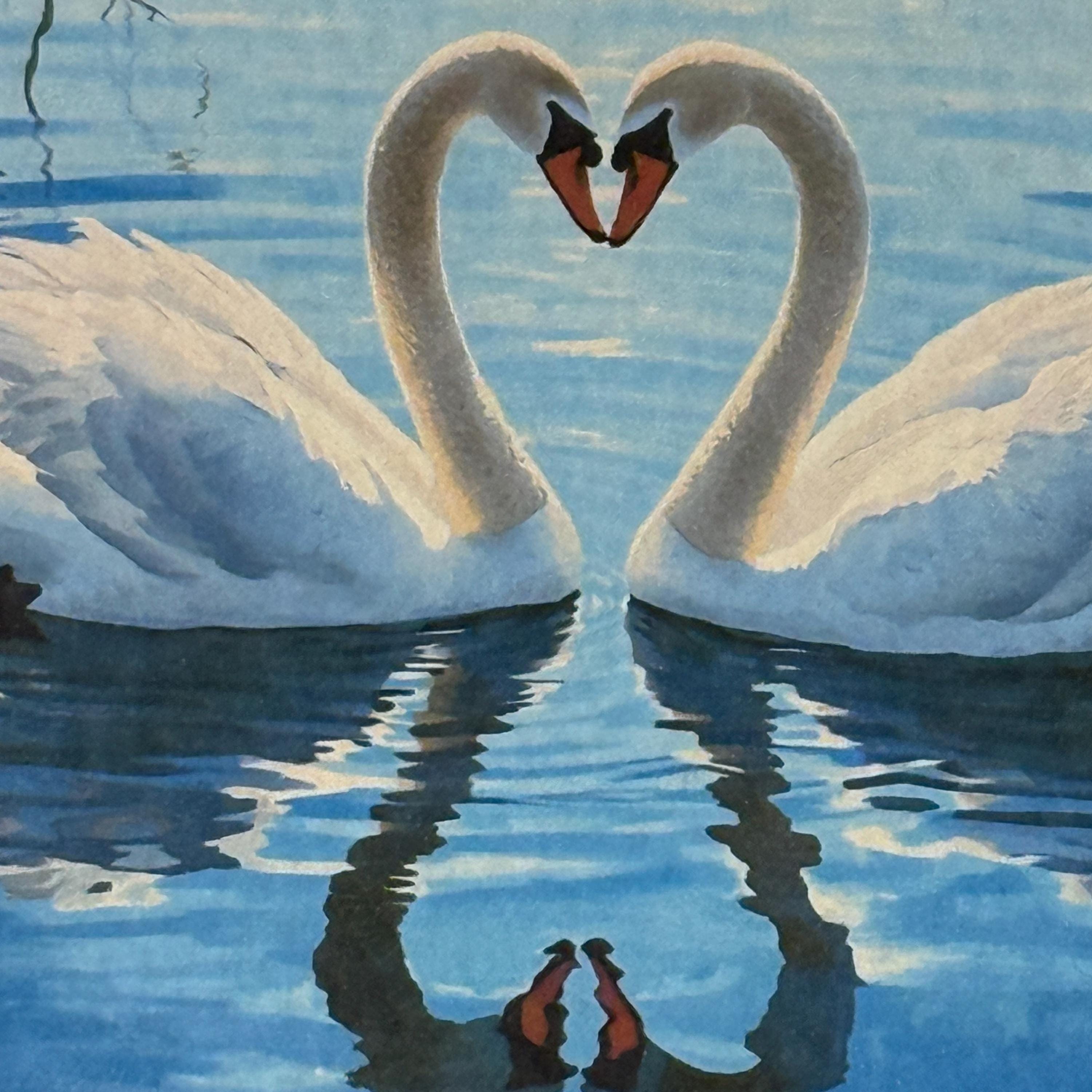 Two Swans Heart Valentines Card | Romantic Anniversary Card