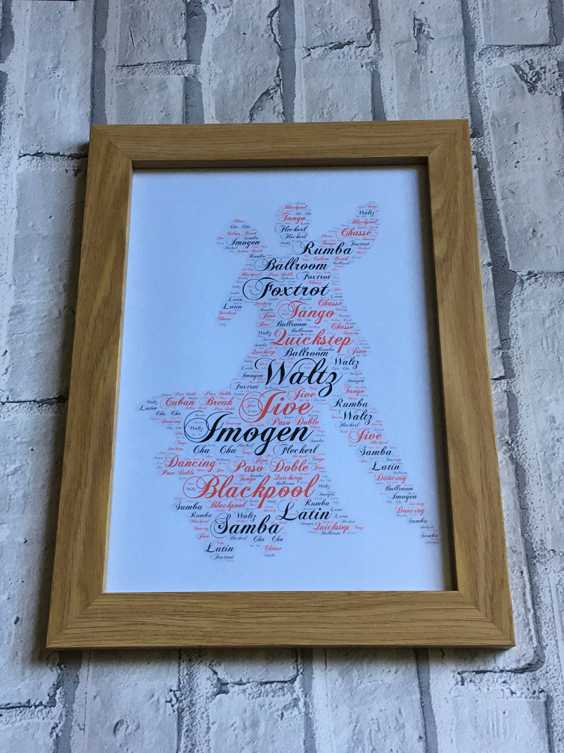 Typography Word Art A5 Card - Personalised with your words, choice of image and colours.