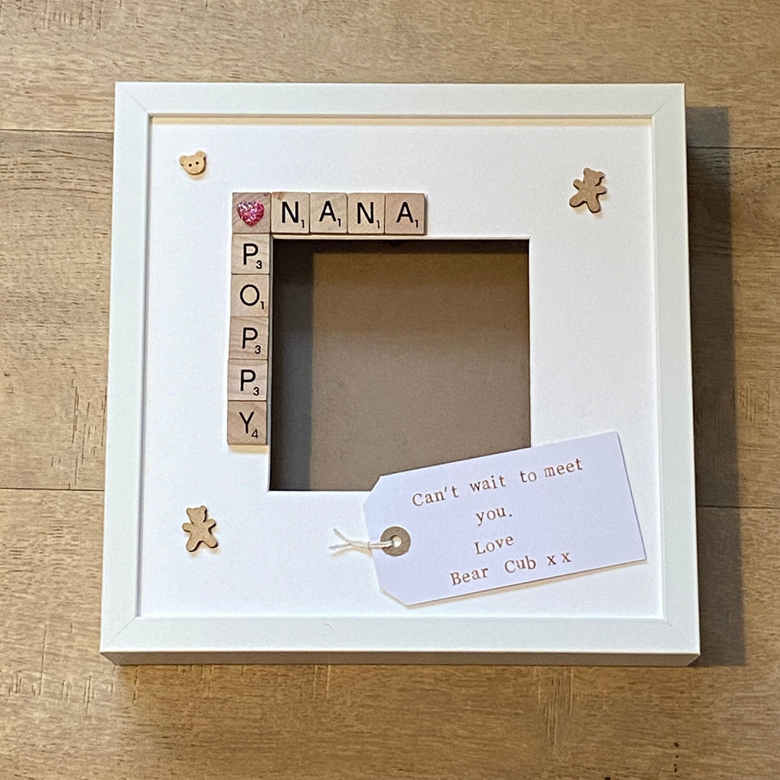 Nanny Grandad Grandparent Letter Tile Box Frame | Personalised Family Names Gift for Grandma, Nana & Grandad