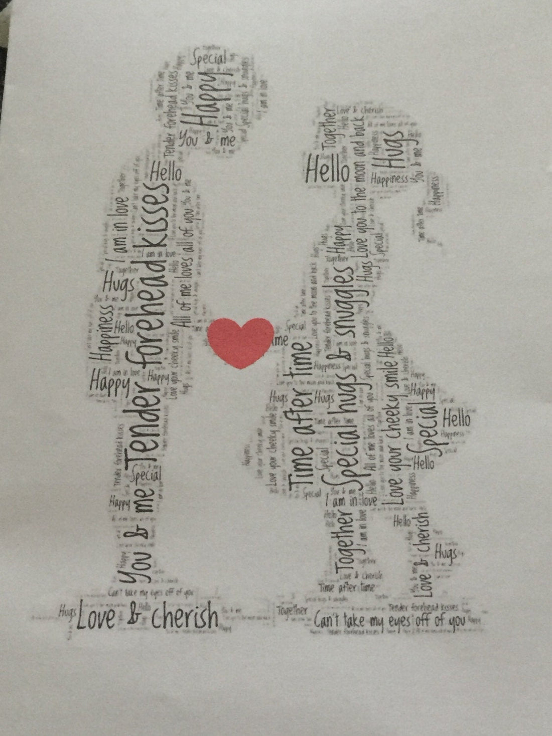 Valentine's Day Word Art Card | Custom Typography A5 Card | Personalised with your words.