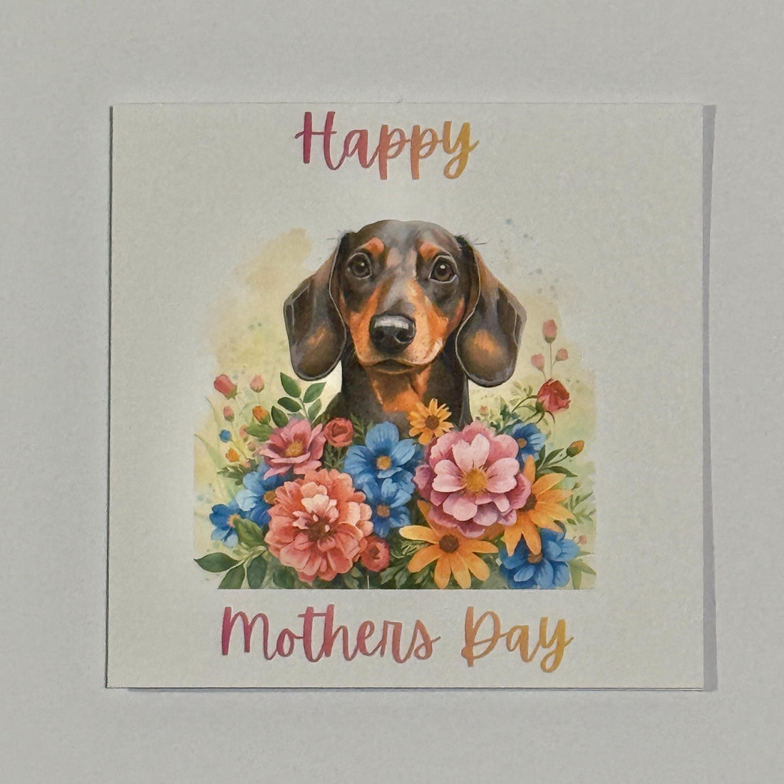 Dachshund Mothers Day Card | Watercolour Sausage Dog Mum