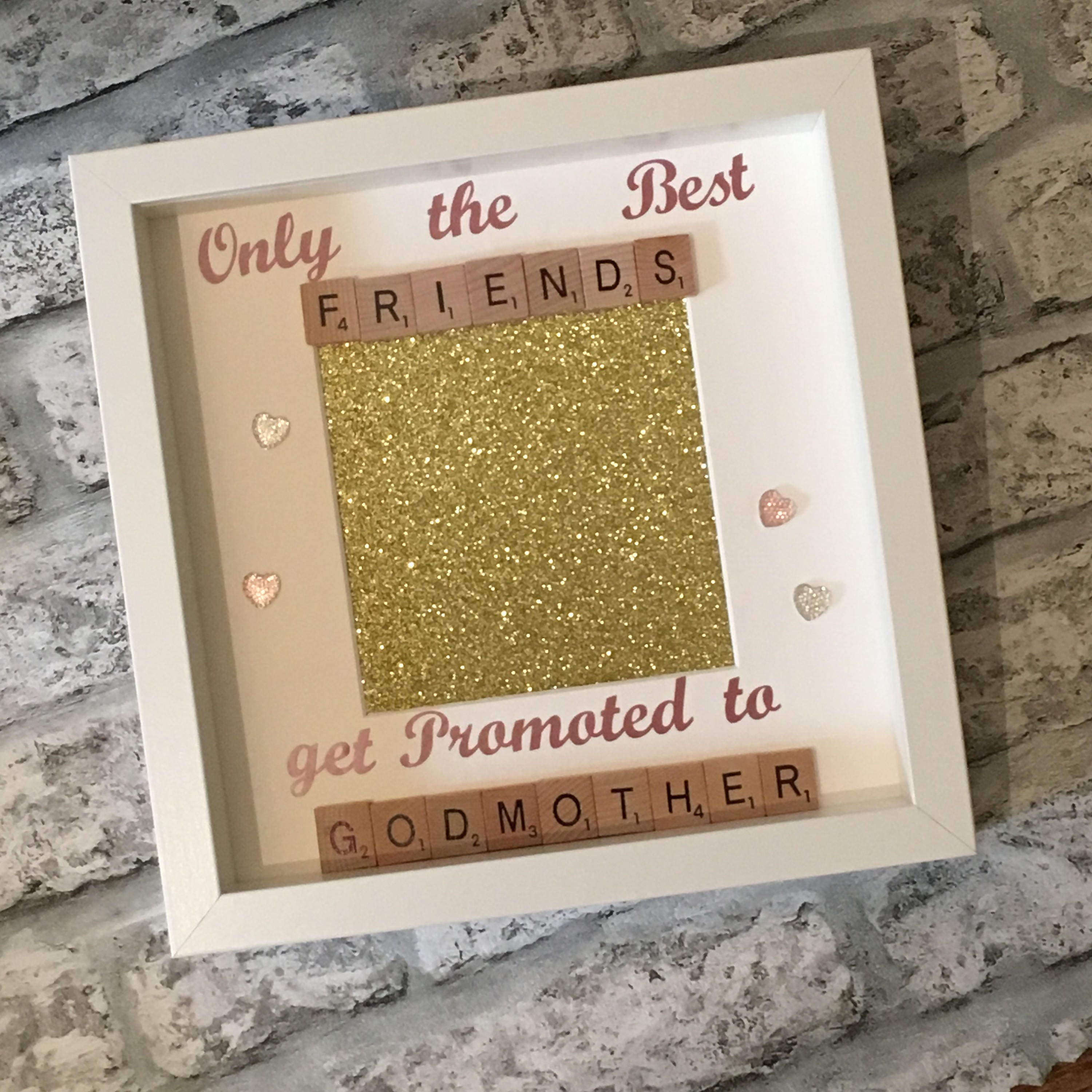 Godmother Scrabble Art Photo Frame, Personalised Godparent Gift
