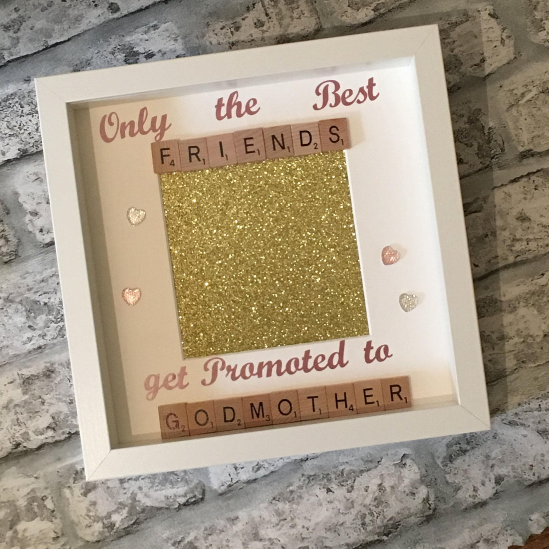 Godmother Scrabble Art Photo Frame, Personalised Godparent Gift
