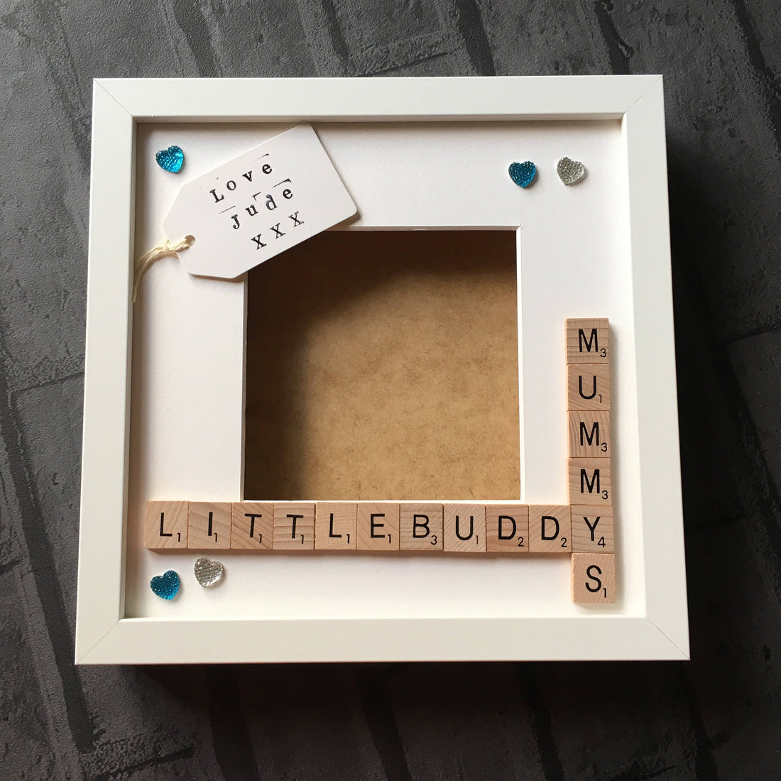 Mummy's Boy Personalised Scrabble Art Frame. Picture frame.