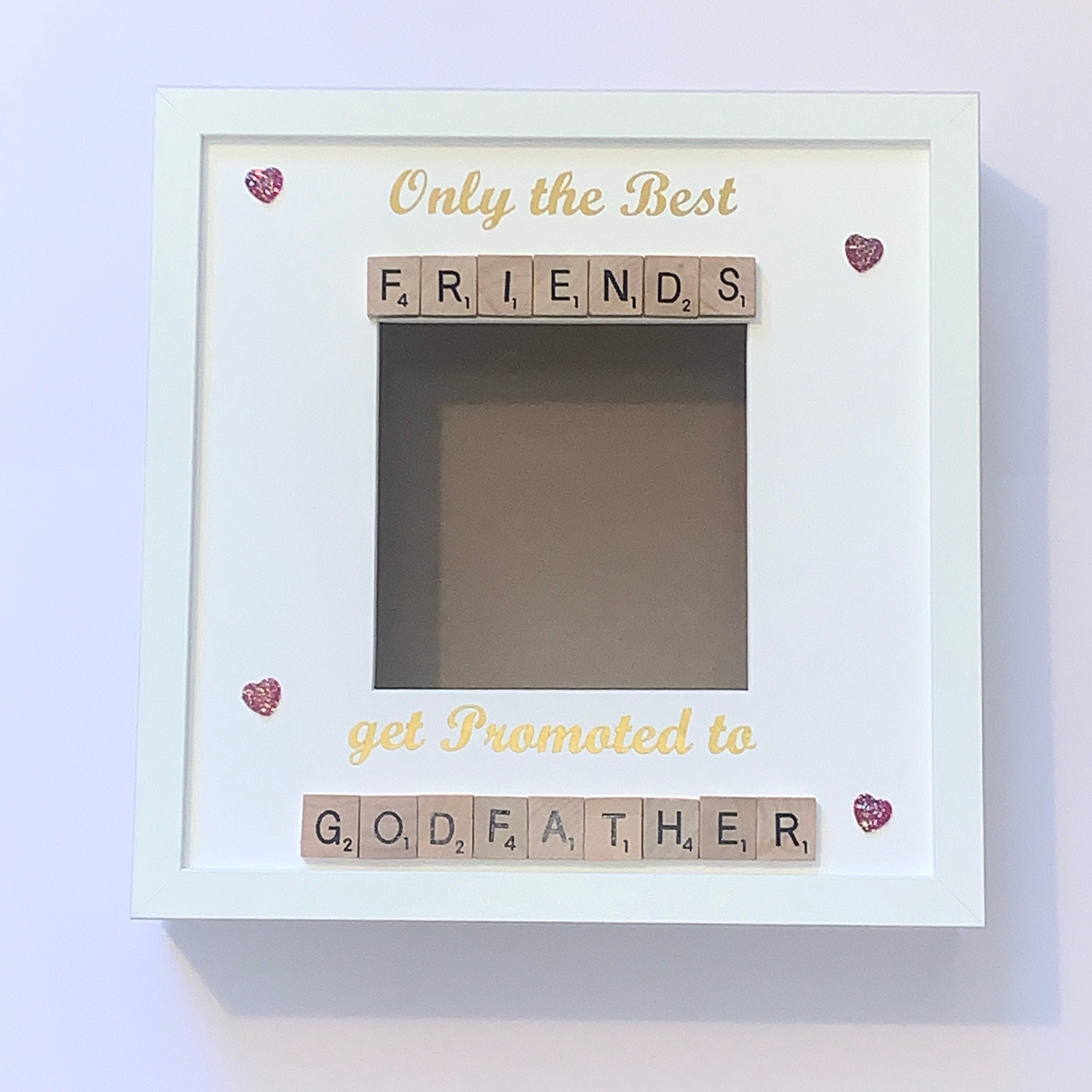 Only the Best Friends get promoted to Godfather - Letter Tile Photo Frame
