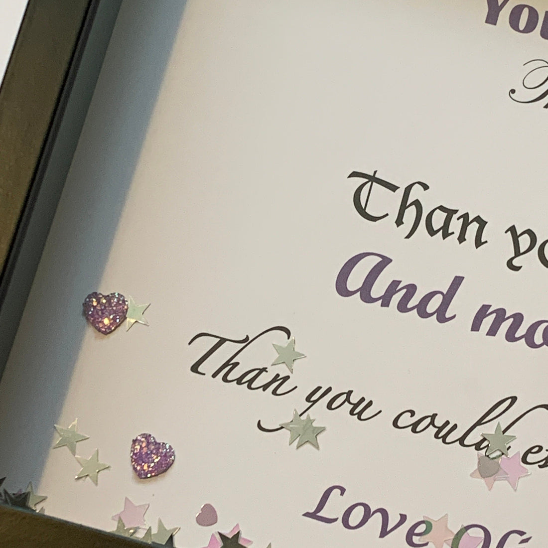 Mummy, You are braver than you think. Personalised with name/s.   Deep box frame.