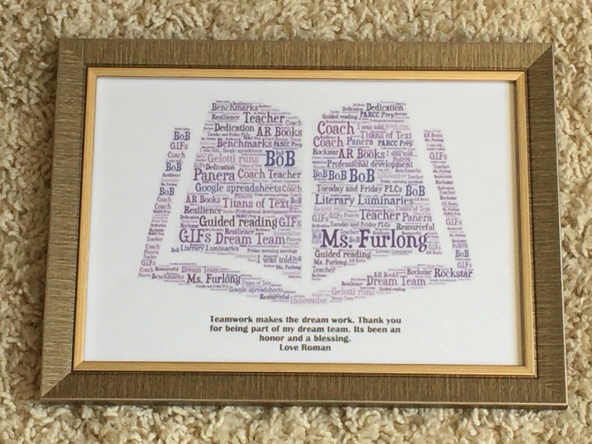 Word Art Picture A4 Framed - Personalised with choice of image, colours and your words.