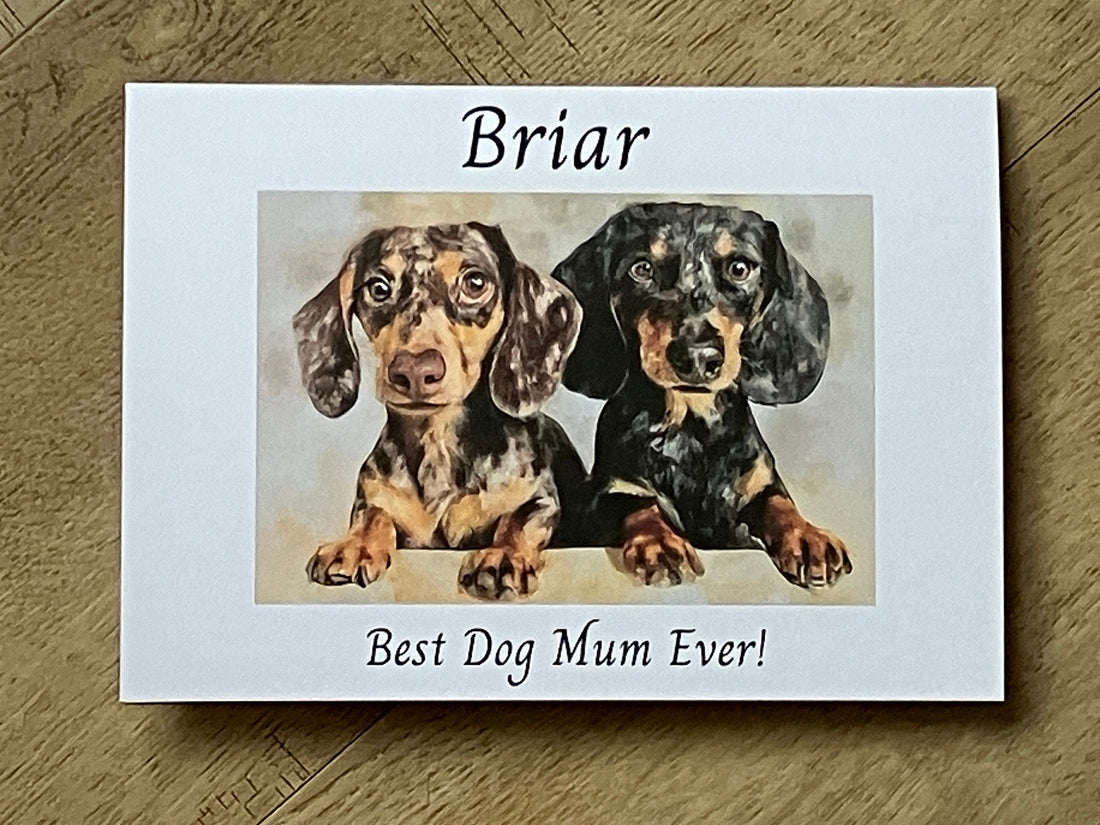 Dachshund Mum Mother's Day Card | Watercolour Style | Personalised