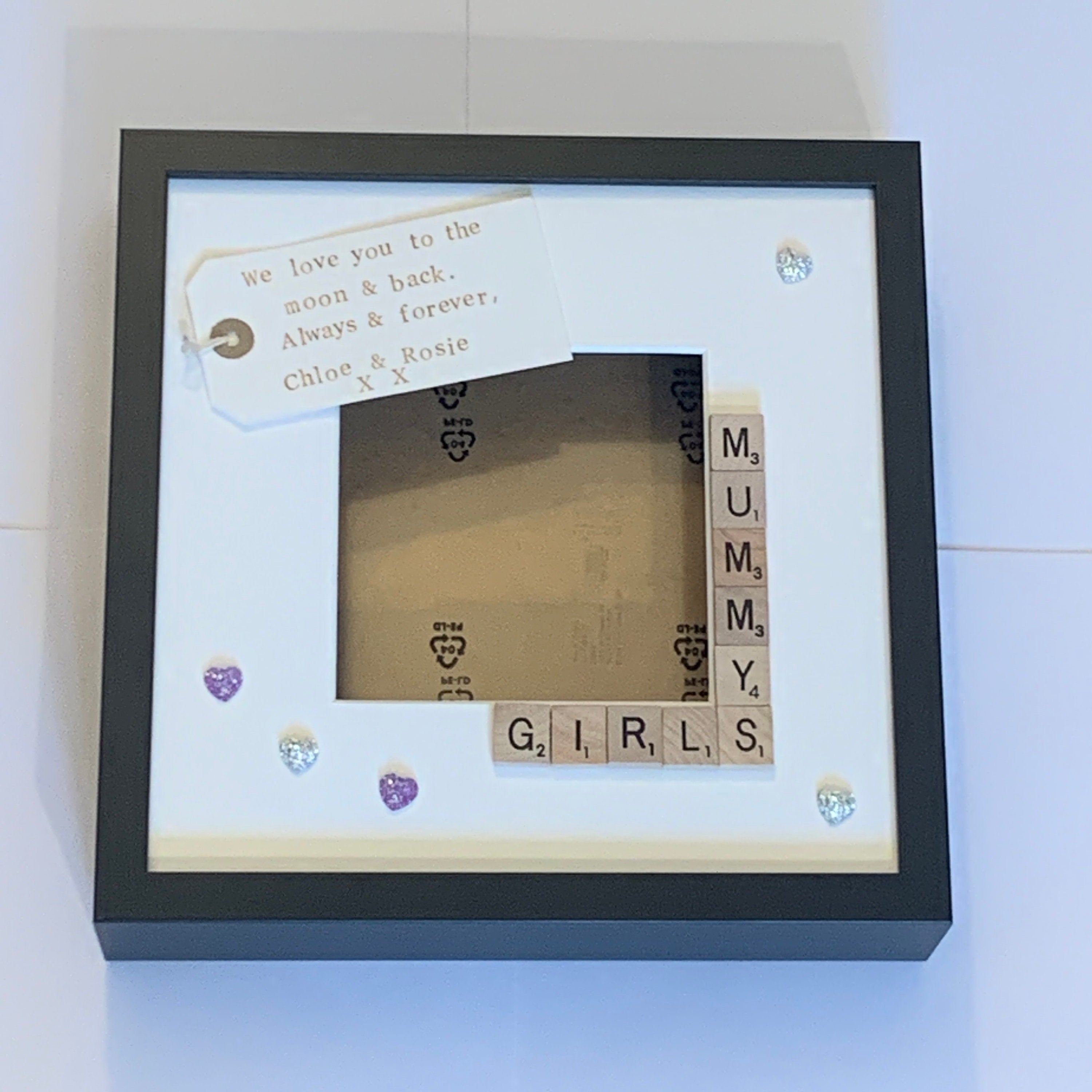 Mummy's Girls Scrabble Art Photo Frame - Personalised with Name