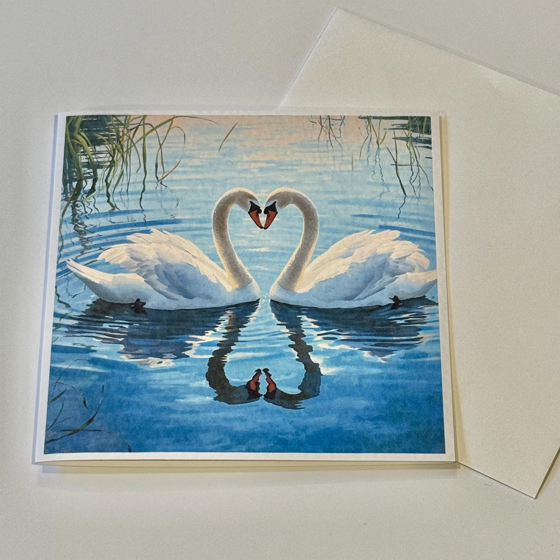 Two Swans Heart Valentines Card | Romantic Anniversary Card