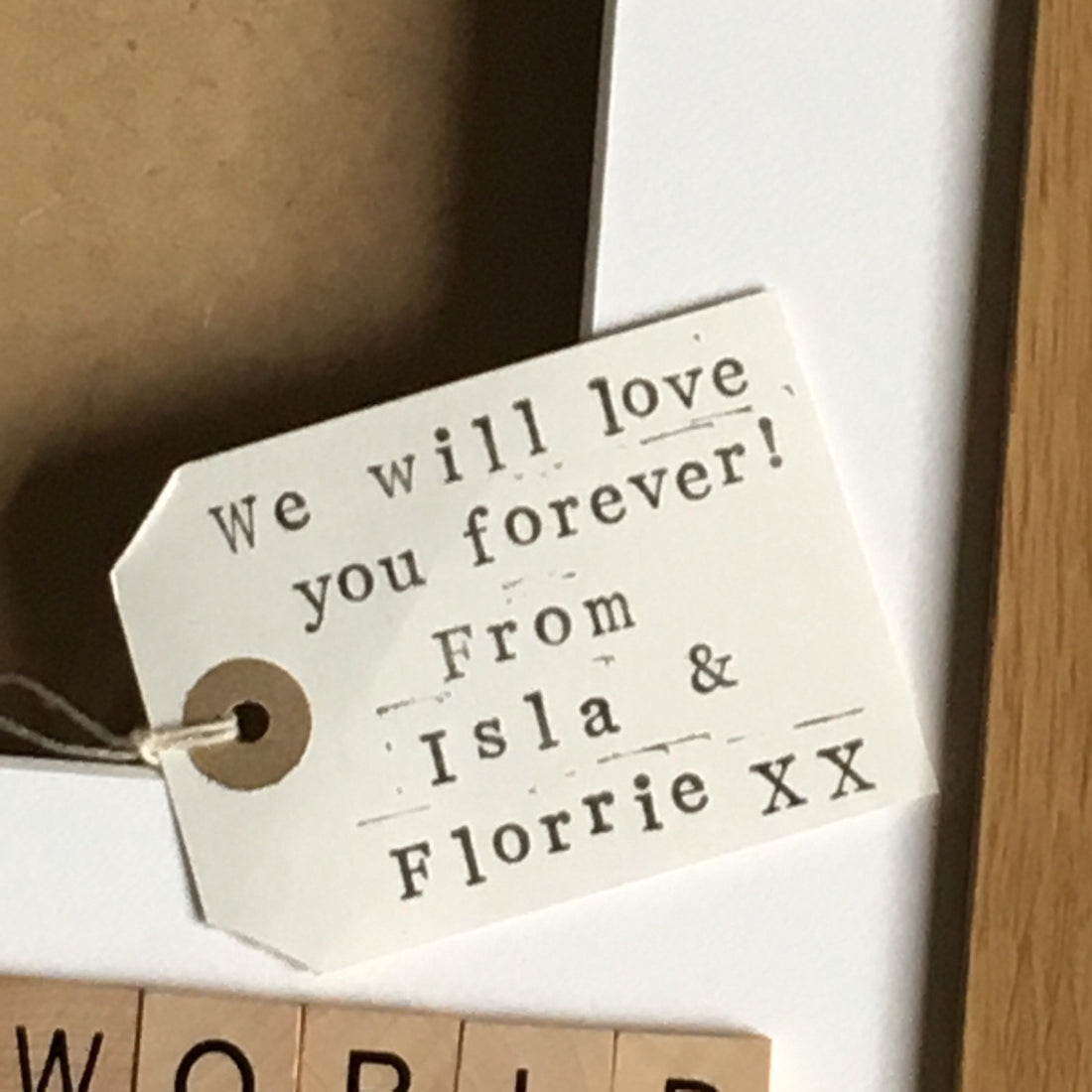 Our World, Nana, Grandma, Personalised Scrabble Art Photo Frame,