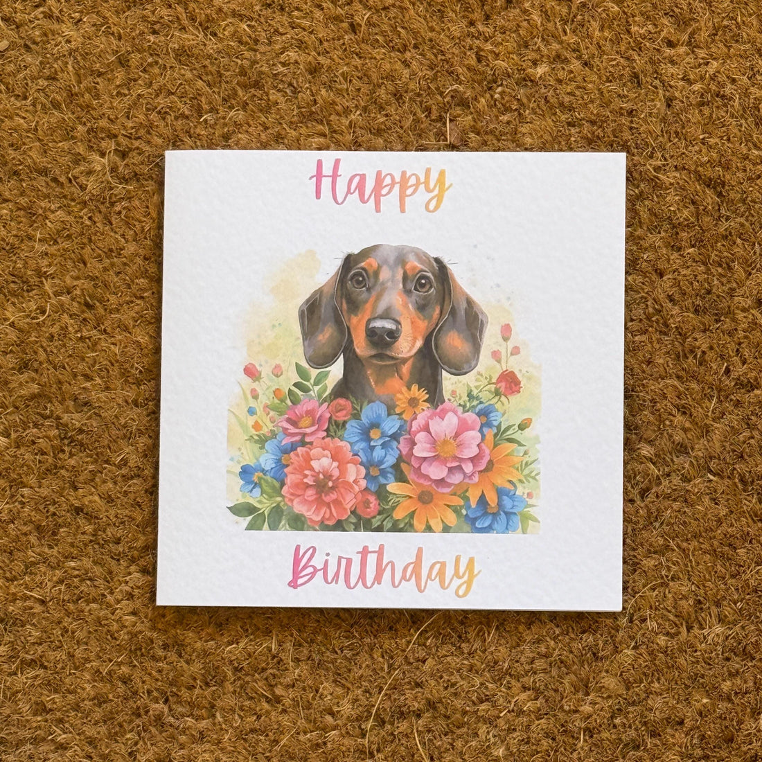Dachshund Birthday Card | Watercolour Sausage Dog | Can be personalised