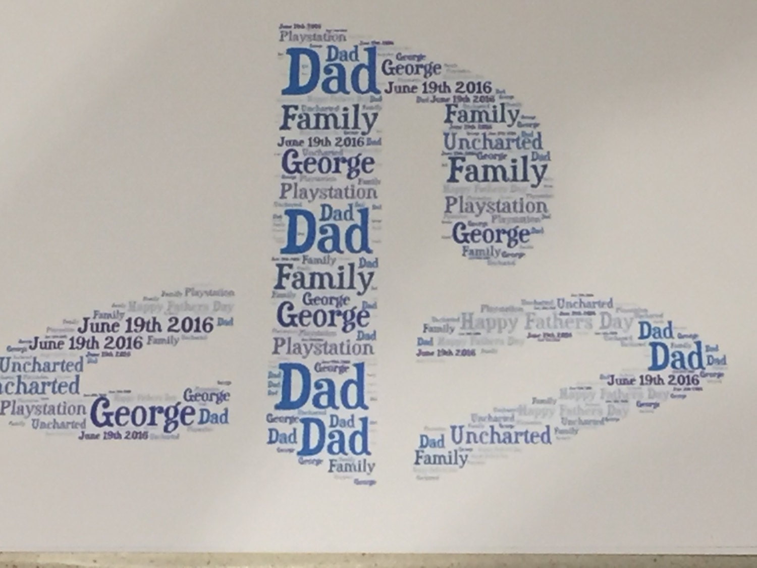Father's Day Word Art Card - Customised with you choice of shape, words and colours.