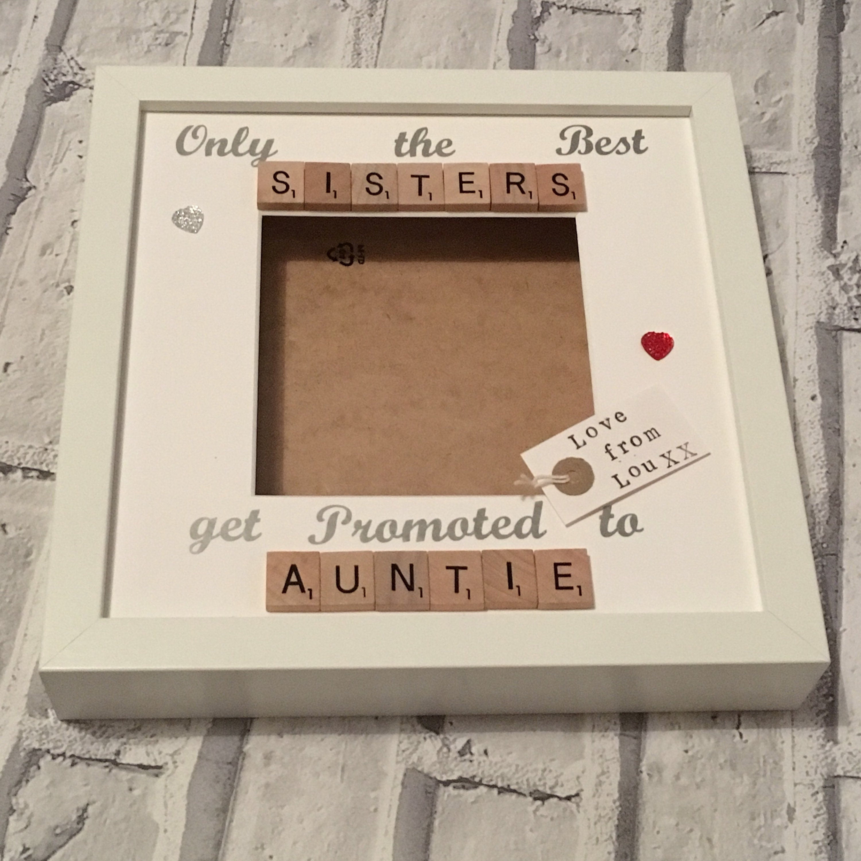 Sister to Auntie Scrabble Art Photo Frame | Personalised Aunt Gift