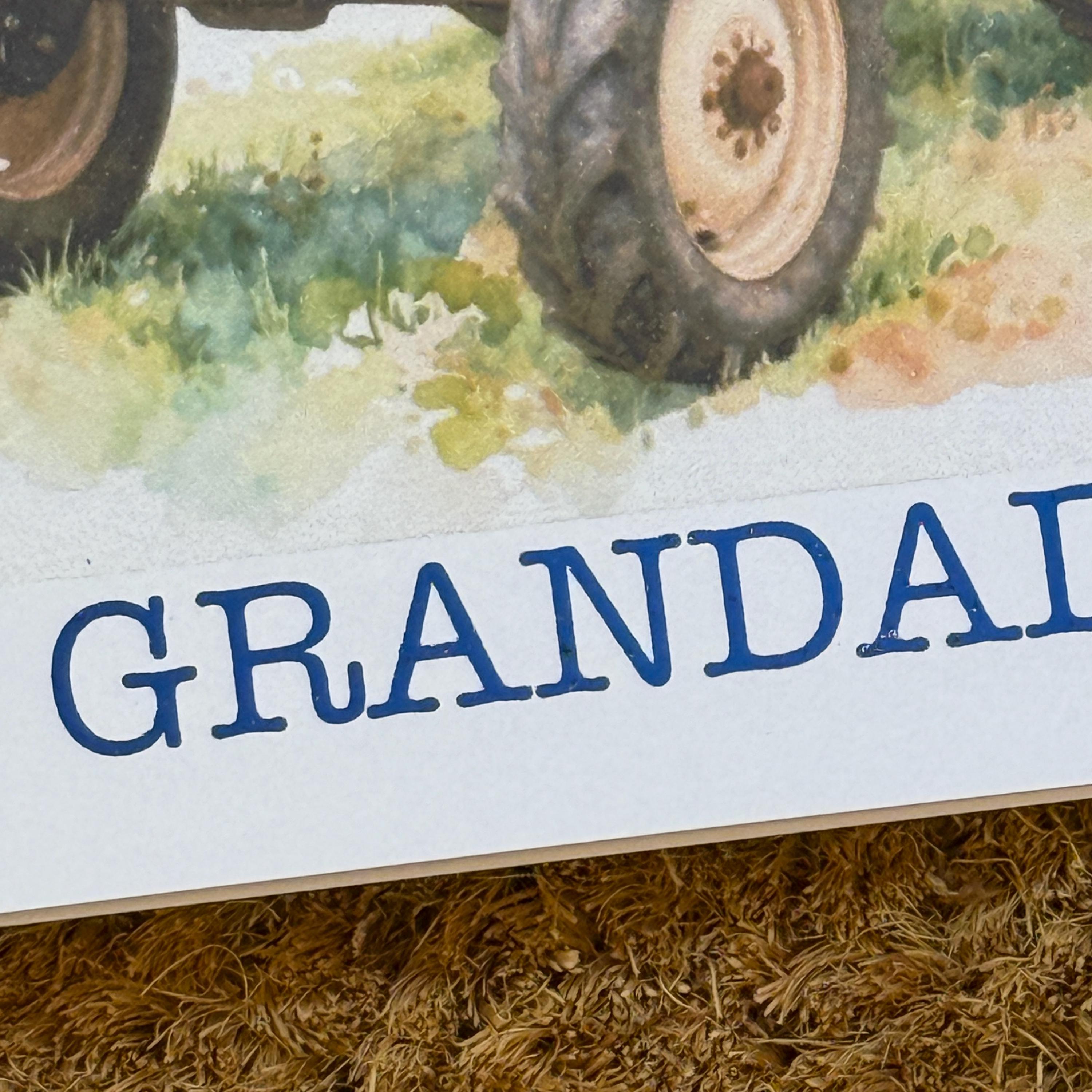 Blue Tractor Birthday or Father's Day Card | Watercolour Style Farm Machinery, Personalised Foiled Message