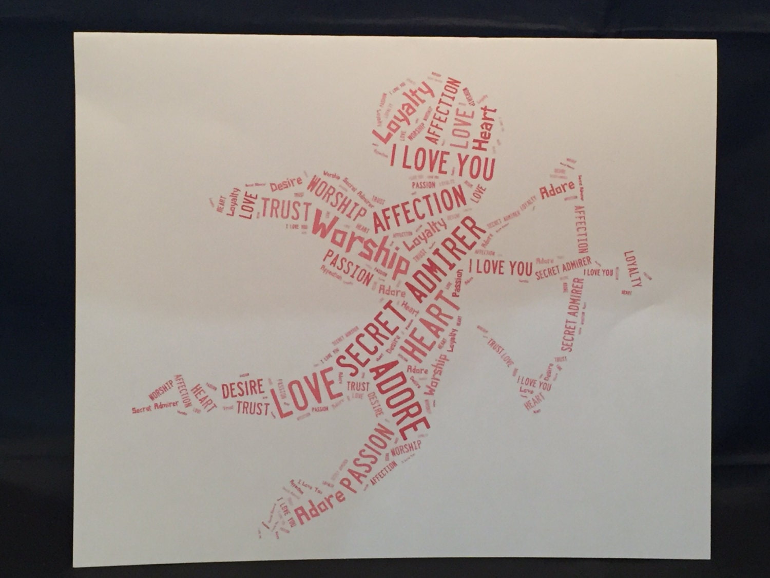 Valentine's Day Word Art Card | Custom Typography A5 Card | Personalised with your words.