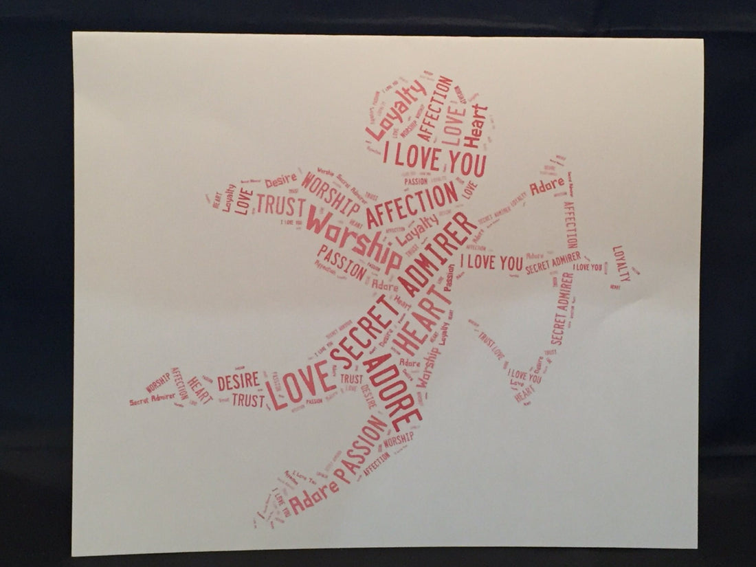 Valentine's Day Word Art Card | Custom Typography A5 Card | Personalised with your words.