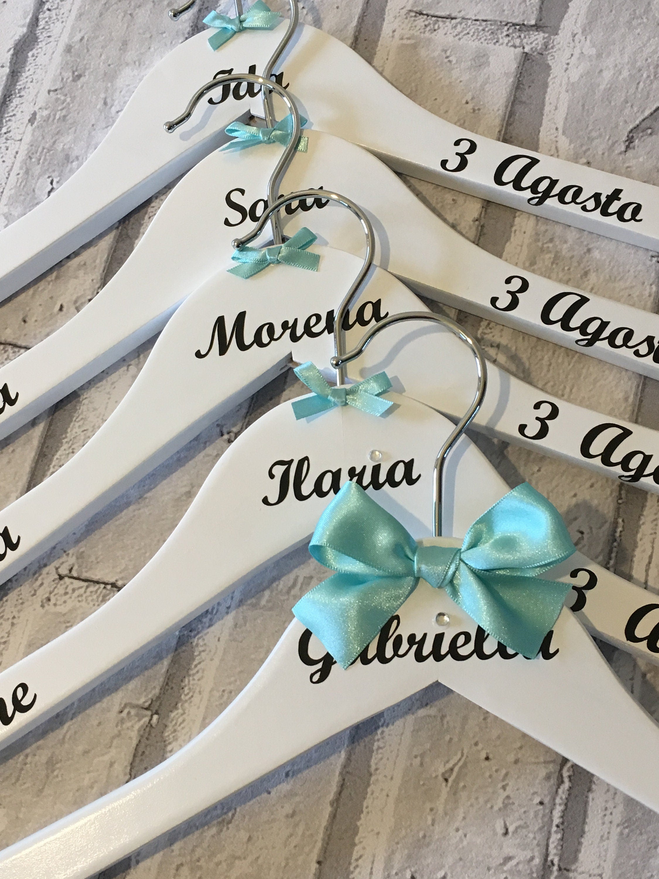 Bridal Party Hangers - Set of 6 - Personalised - Wedding Outfit Hangers